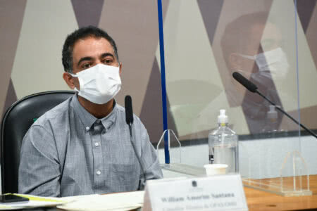 William Amorim Santana em depoimento à CPI. Foto: Jefferson Rudy/Agência Senado