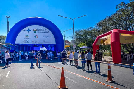 Rolê da vacina aconteceu na Orla do Guaíba neste sábado (28). Foto: SMS/PMPA