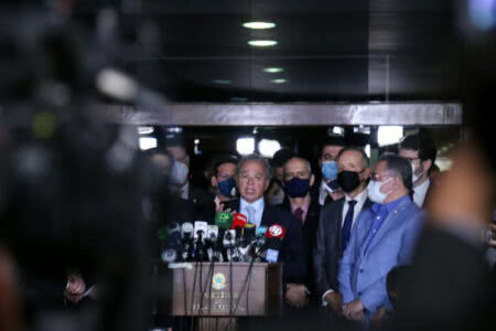 Ministro da economia Paulo Guedes, em entrevista coletiva. (Foto: MinEco/Divulgação)