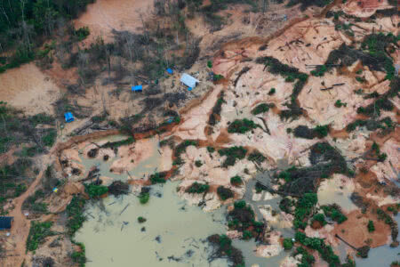 Invasão de garimpeiros na Terra Indígena Yanomami, em maio de 2020 (Foto: Chico Batata/Greenpeace)