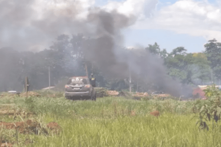 Registro da ataque ocorrido em janeiro de 2020 na aldeia Nhu Vera, em Dourados (MS). (Foto: Guarani e Kaiowá)