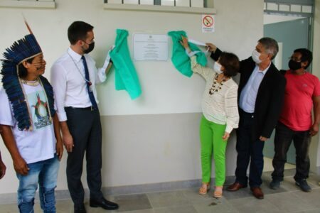 Inaugurado novo prédio da escola da Terra Indígena Anhetenguá, na Lomba do Pinheiro