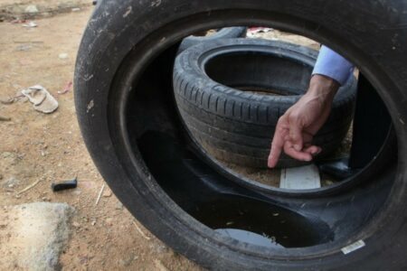 Depósitos preferencias para os ovos do Aedes aegypti são recipientes domiciliares com água parada. Foto: Divulgação/SES
