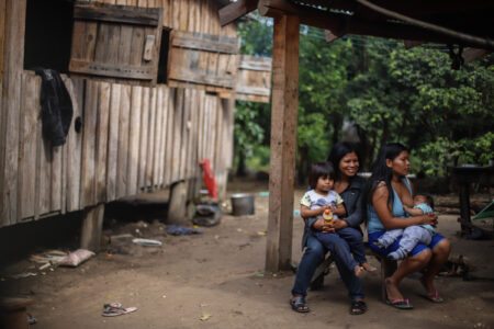 Comunidade ekoá Pindó Poty , território de retomada Mbyá-Guarani no Lami, em Porto Alegre, visitada pela Missão Despejo Zero. Foto: Luiza Castro