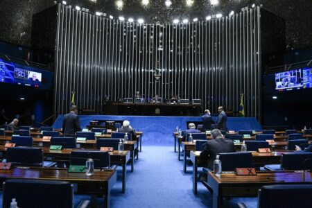 Plenário do Senado Federal durante sessão deliberativa ordinária semipresencial. Foto: Roque de Sá/Agência Senado