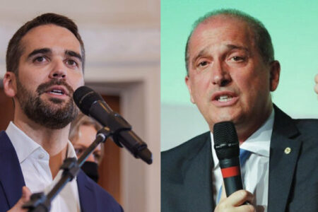 Debate: Leite vai ao ataque e chama Onyx de ‘ministro pipoqueiro’; Onyx retruca: ‘moleque’