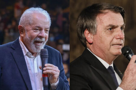 Datafolha mostra Lula com 45% e Bolsonaro com 33% das intenções de voto no 1º turno