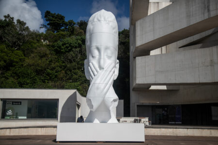 A Fundação Iberê Camargo é um dos novos espaços a abrigar a 13ª Bienal do Mercosul, com obras do espanhol Jaume Plensa. Foto: Luiza Castro/Sul21