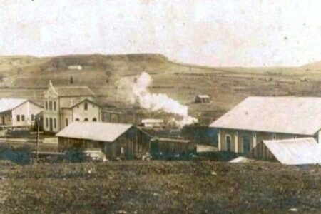 Estação Ferroviária em Livramento, em 1913. (Reprodução/Marlon Aseff)