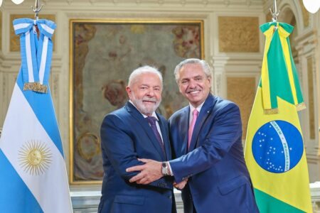 Presidente da República, Luiz Inácio Lula da Silva durante reunião com o Presidente da República Argentina, Alberto Fernández. (Foto: Ricardo Stuckert/PR)