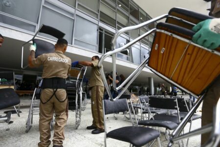 Móveis, janelas, Palácio do Planalto, bolsonaristas, terrorismo. Foto: Marcelo Camargo/Agência Brasil