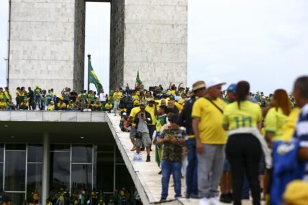 Manifestantes invadem Congresso, STF e Palácio do Planalto. Foto: Marcelo Camargo/Agência Brasil